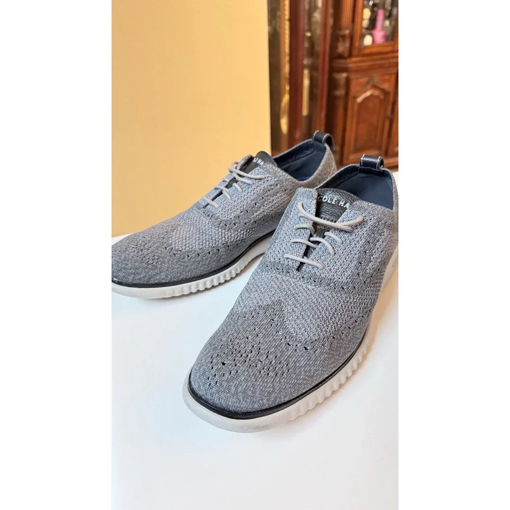 Cole Haan Zerogrand Stitchlite Wingtip Oxford‎ Gray Mens 12 Casual Shoes
